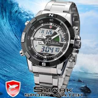   Hands / LCD Digital Chronograph Date Day Quartz Men Sport Wrist Watch