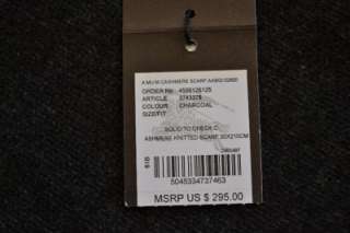   CASHMERE WOOL XL GREY NOVA CHECK REVERSIBLE SCARF WRAP~$295  