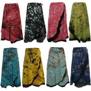 Cool Tie Dye Hippy Gypsy Boho Layered Wrap Around Skirt  