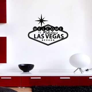 Wall Stickers Vinyl Decal poker Las Vegas sign 55x70cm  
