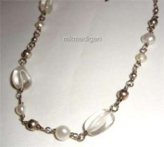 Silpada Sterling Silver Pearl Crystal Necklace N1602 Retired Boxed 