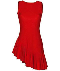 NEW Red Asymmetrical Salsa Latin Dance Dress ALL SIZES  