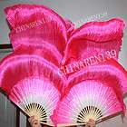 BOTH HANDS PAIRS 1.5M BELLY DANCE PURE SILK BAMBOO FANS white pink