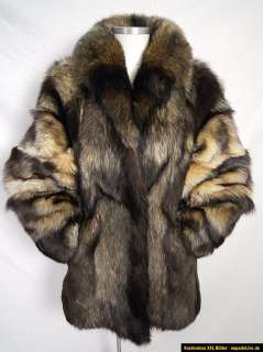 OUTRAGEOUS REAL FUR COAT COYOTE IN WOLF   COLOURS  
