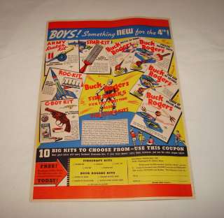 1937 BUCK ROGERS ad page ~ FIREWORKS AND TOYS  