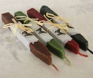 Sealing wax, natural with wick, RED BLACK GREEN BROWN  