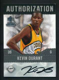  Rookie Threads Kevin Durant Rc Rookie Auto Certified Autograph  