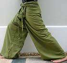   Thai XXXL Cotton Drill Fisherman Pants Yoga Trouser OLIVE Green Stripe