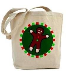 Gingerbread Man Boy Embroidere Canvas Tote Shoulder Bag  