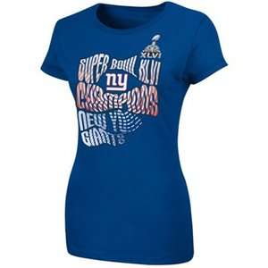 New York Giants Super Bowl XLVI Champions Ladies Victory Diva T Shirt 