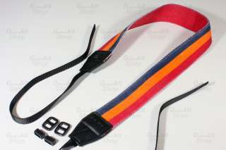 Smart & Durable Orange Red Black Striped Pattern Neck Strap Belt DSLR 