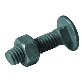   16 in. x 1 1/4 in. Galvanized Steel Carriage Bolts with Nuts (20 Pack