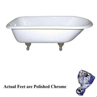 Pegasus 5 Ft. Acrylic Polished Chrome Ball and Claw Feet Roll Top Tub 