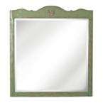   Collection Keys 36 in. H x 33 in. W Bath Mirror in Antique Green Frame