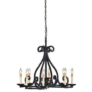 World Imports Rennes Collection 8 Light Chandelier in Rust WI6181842 