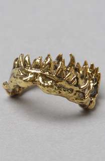 Obey The Shark Jaw Ring in Antique Gold  Karmaloop   Global 