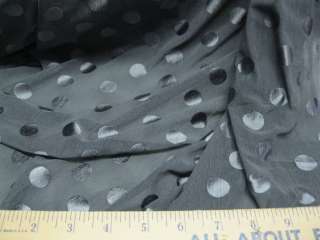 Fabric Stretch Mesh Lace Gray Platinum Polka Dots Burnout LC610  