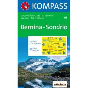 Bernina, Sondrio Wander , Rad  und Skitourenkarte. 150.000  