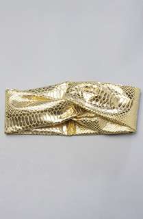 Gold Saturn The Metallic Snakeskin Turband in GoldExclusive 