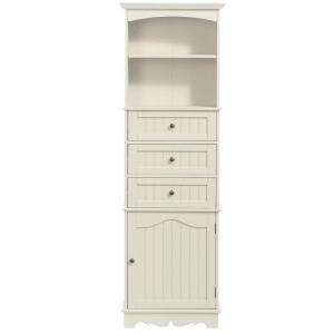   FrenchCountry One door Standard Linen Cabinet 15 In. W in AntiqueWhite