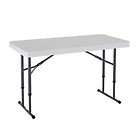   80160 4 Foot Commercial Adjustable Height Folding Table White Granite