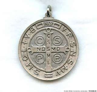 Sehr große Benediktus Kreuz Medaille Benedikt Benedict Medal 