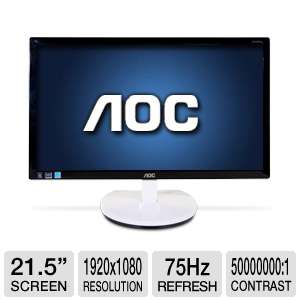 AOC e2243Fw 21.5 Widescreen LED Monitor   1080p, 1920x1080, 169 