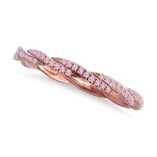 Hidalgo Pink Diamond Micro Pave Ring Band 18k Rose Gold  