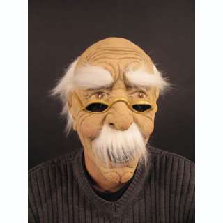 Maske Alterchen Opa Großvater alter Mann Brille Haare  