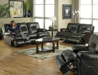 3PC LEATHER RECLINING SOFA, LOVESEAT & GLIDER CHAIR SET  