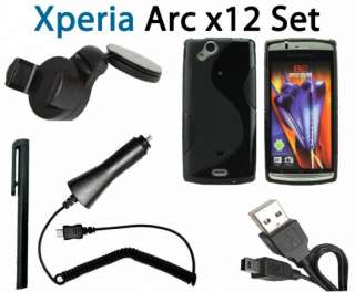 Sony Ericsson Xperia Arc 8 teiliges Zubehör Set Kfz Halter Ledekabel 