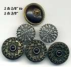 DEC #14 4 Antique Small Metal Buster Brown Buttons  