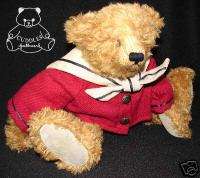Andy B Pattington Mohair Teddy Bear Boyds Stuffed Animal Sailor Red 
