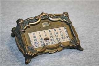 Vintage K & Co Brass Mechanical Perpetual Desk Calendar Patented FEB 