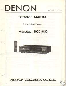 Original Denon Service Manual DCD 610 CD Player  