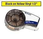 Brady BMP21 Label Cartridge   Black on Yellow Vinyl Tape, .5