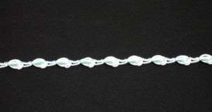White & Aqua Ribbon Braided Embellishment Sewing Fabric Trim 1/4wd 5 