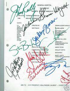 General Hospital signed Script by 11 cast members  