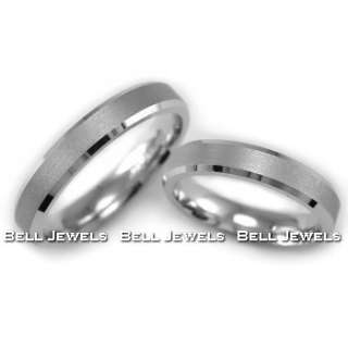   4MM MATCHING HIS & HER SET WEDDING BANDS RINGS 14K WHITE GOLD  