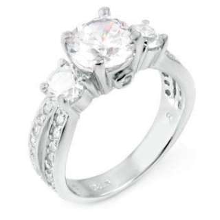Special 2 1/2 ct Anniversary CZ Sterling Silver Ring   sizes 4 through 