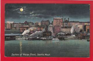   View Section of Water Front Seattle Washington Vintage Postcard  