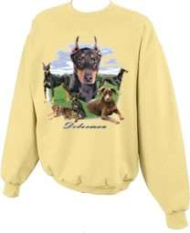 Doberman Pincher Lawn Dog Crewneck Sweatshirt S  5x  