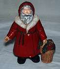 Red Ceramic Santa 11 Tall with basket of gifts