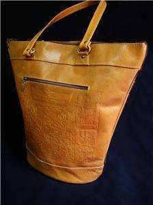 Large Unique Egyptian Hand Made Genuine Camel Leather Shopper Purse 