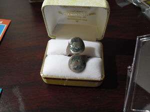 Unique 1920s Sterling Silver & Jade Womans Ring LOOK  
