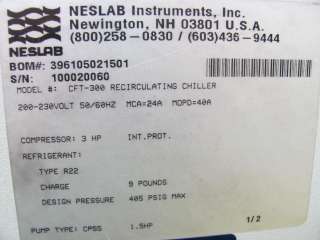 Neslab CFT 300 Refrigerated Recirculator Chiller 396105021501 working 