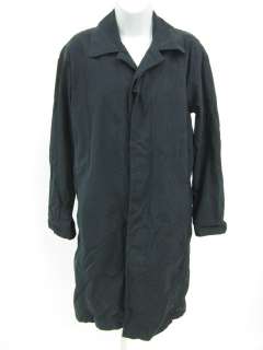 DKNY Black Knee Length Long Sleeve Rain Jacket Coat P  