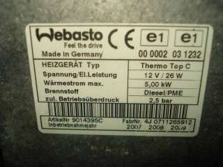 Standheizung Webasto Thermo top C Diesel in Niedersachsen 