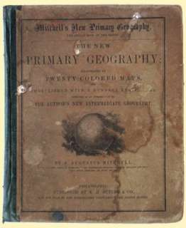 1869 MITCHELL GEOGRAPHY BOOK 20 Maps + 100 Engravings  