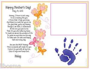 Childs Babys Poem & Handprint Print A Mommy Like You ~ Mothers Day 